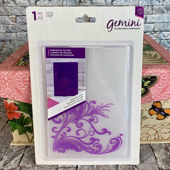 Gemini by Crafters Companion 1 Piece Embossing Folder Patterned Swirls NWT 5 x 7 - Picture 1 of 3